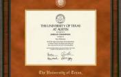 Sample diploma frame from University Co-op