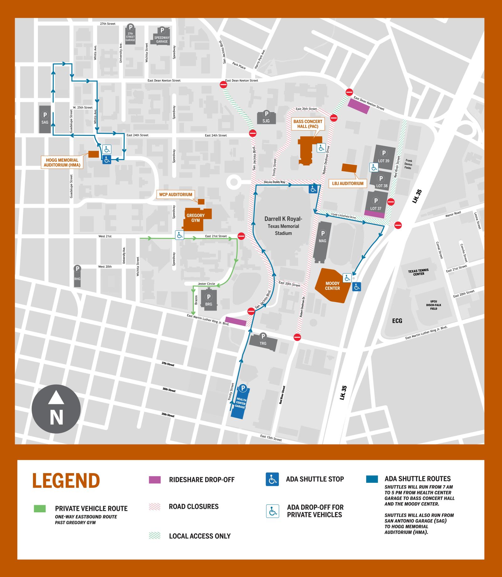 Commencement Parking Map | Saturday, May 10