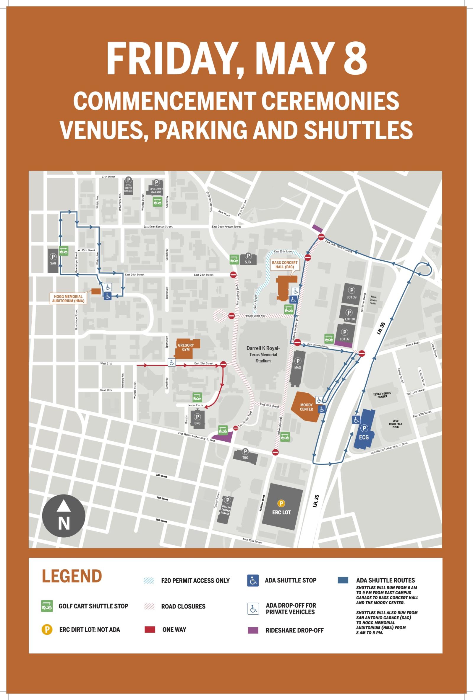 Commencement May 8 Parking Map