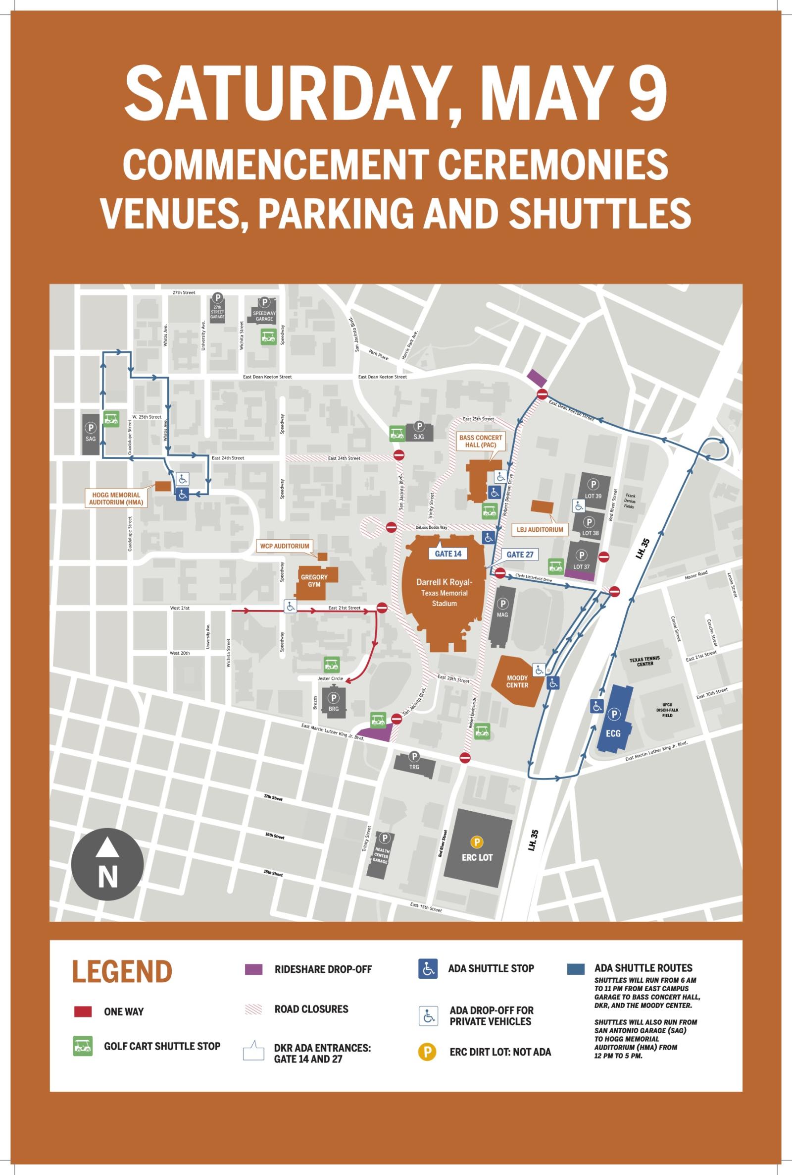 Commencement May 9 Parking Map