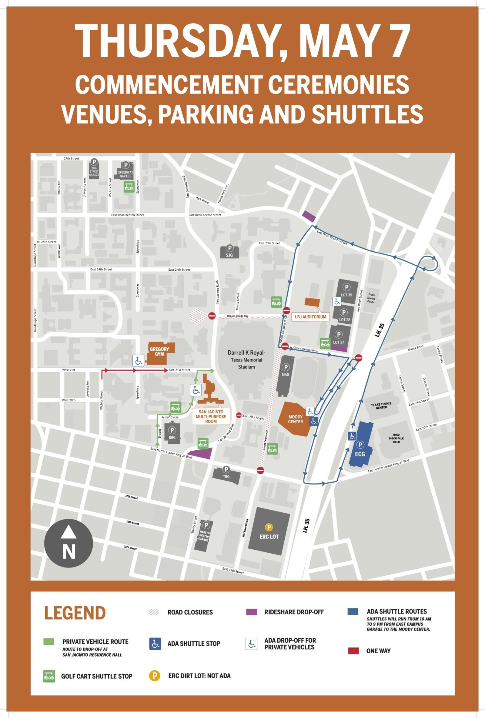 Commencement May 7 Parking Map