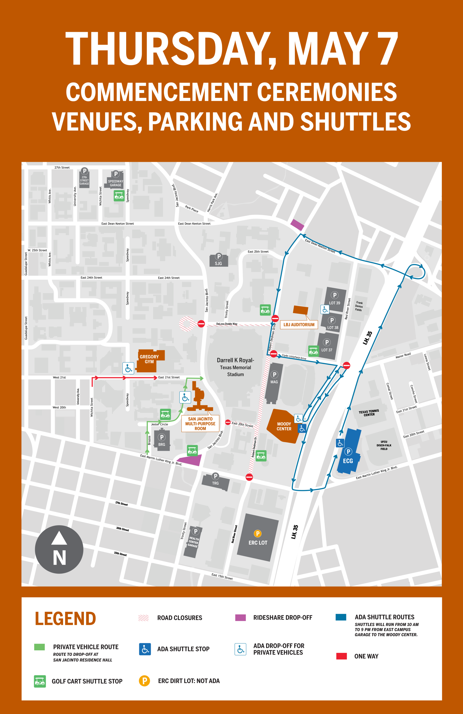 Commencement May 7 Parking Map