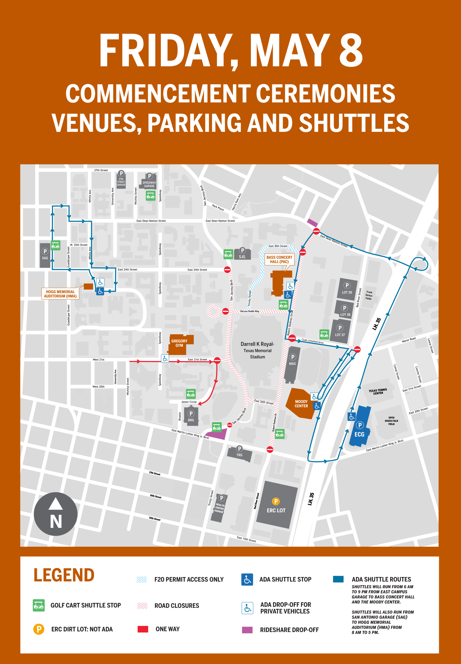 Commencement May 8 Parking Map