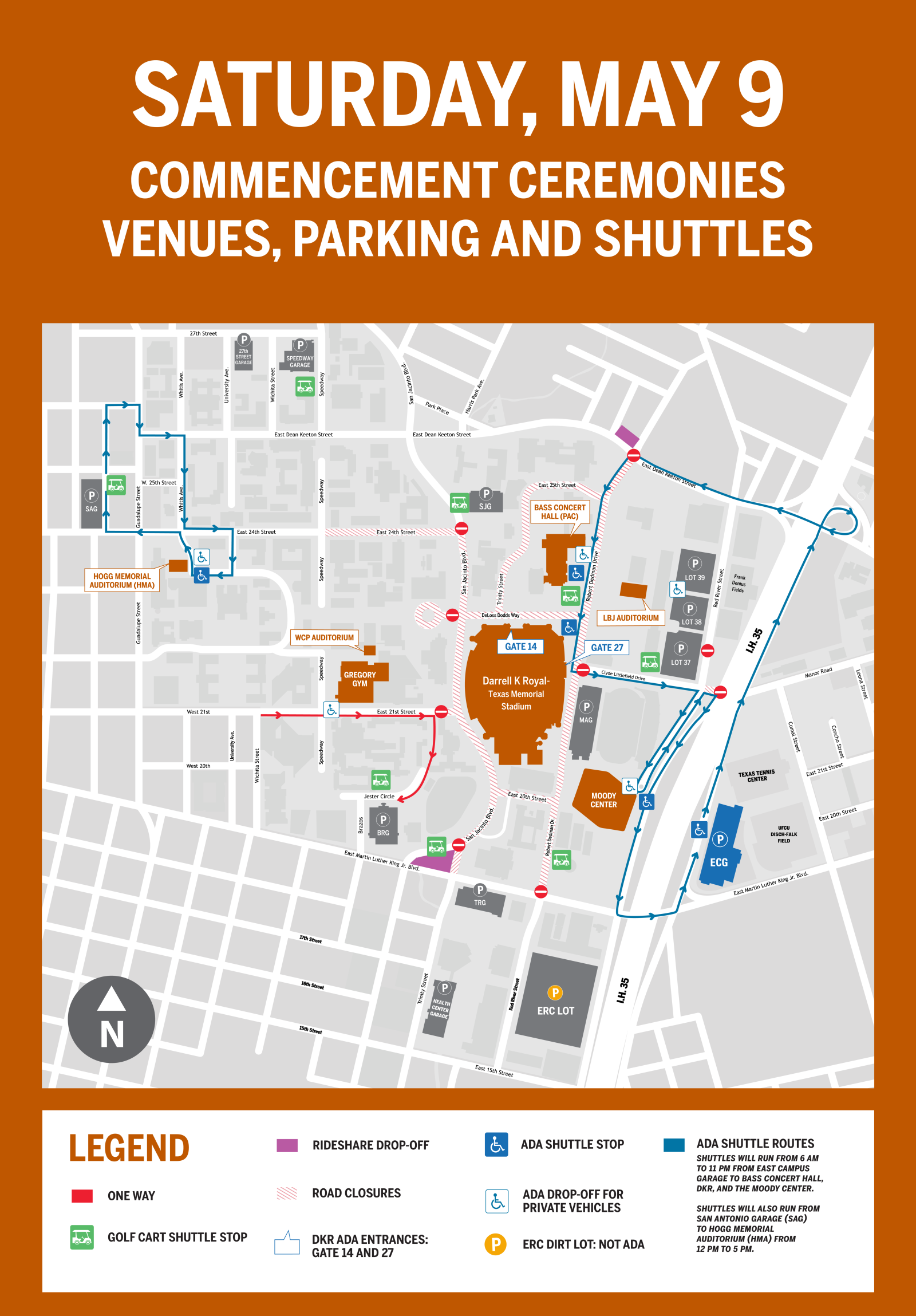 Commencement May 9 Parking Map