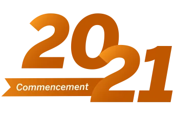 2021 Commencement Logo in Burnt Orange